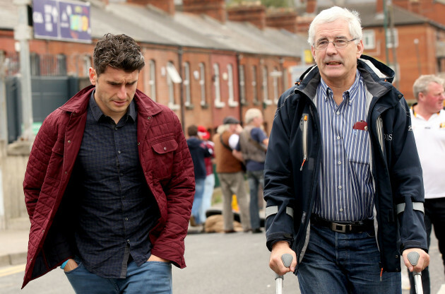 Bernard Brogan and his father Bernard snr arrive for the game