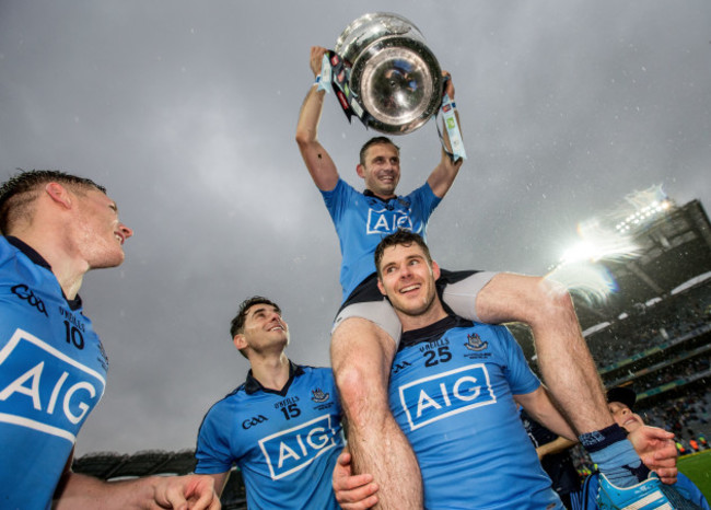 Bernard Brogan, Alan Brogan and Kevin McManamon celebrates