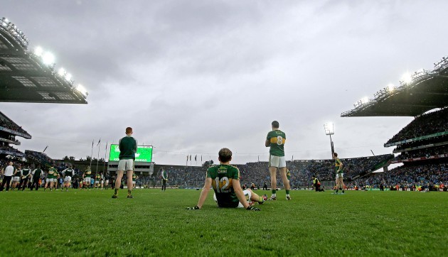 Johnny Buckley, Donnchadh Walsh and Anthony Maher dejected