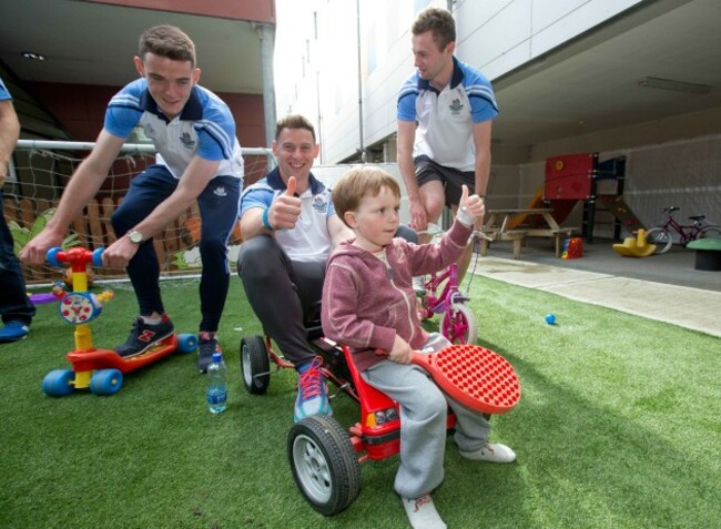 Brian Fenton, Philly McMahon and Jack McCaffrey with Donnchadh Mannion