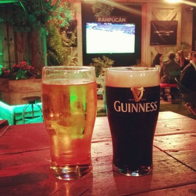 1st time in the#anpucan #beergarden #galway #footie #pints