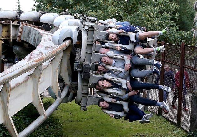 Ireland players at Alton Towers