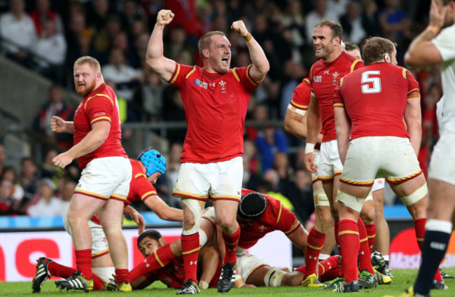 Gethin Jenkins celebrates at the final whistle