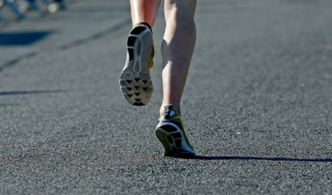 A view of an athlete in the run section