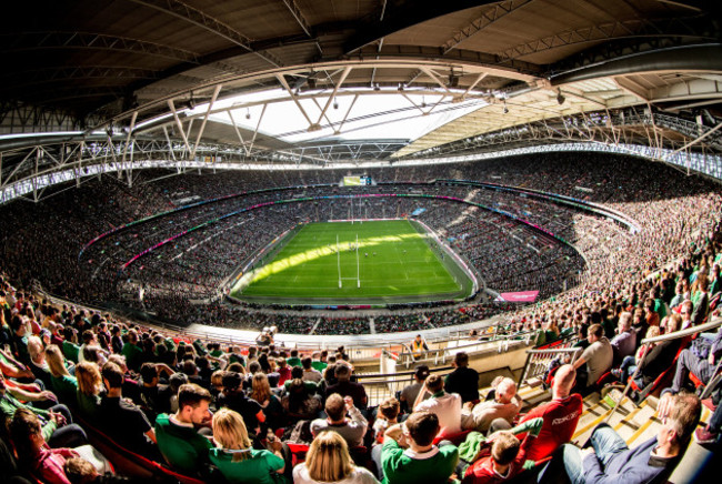 A view of Wembley Stadium during today's game