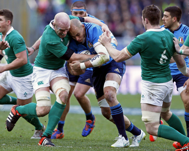 Paul O'Connell with Sergio Parisse