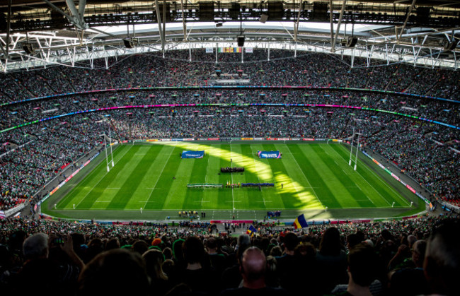 A view of Wembley Stadium during today's game