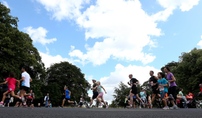 Runners at the start of the fun run