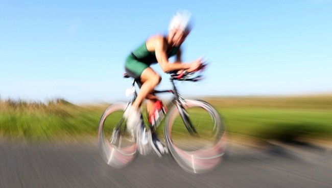 A view of athletes in the bike section