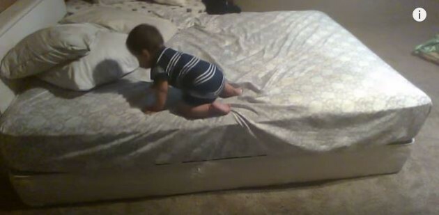 A baby was stranded on his bed... so he came up with a genius solution