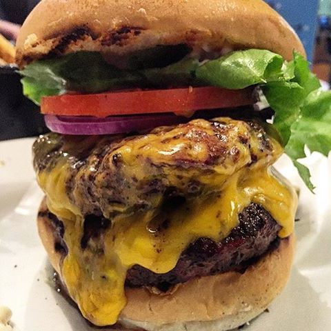 Sometimes, you've just got to go double or go home. #cheeseburger #cheese #morecheese