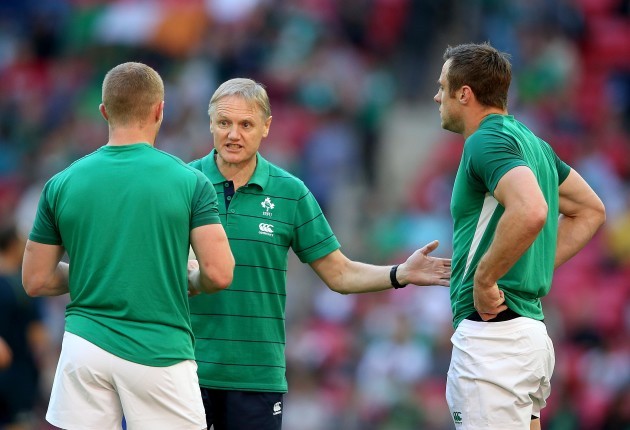 Joe Schmidt with Keith Earls and Tommy Bowe