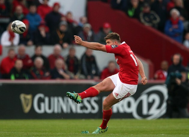 Ian Keatley kicks a conversion