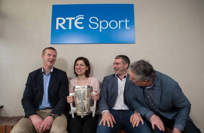 Joanne Cantwell with Henry Shefflin, Liam Sheedy and Tomas Mulcahy