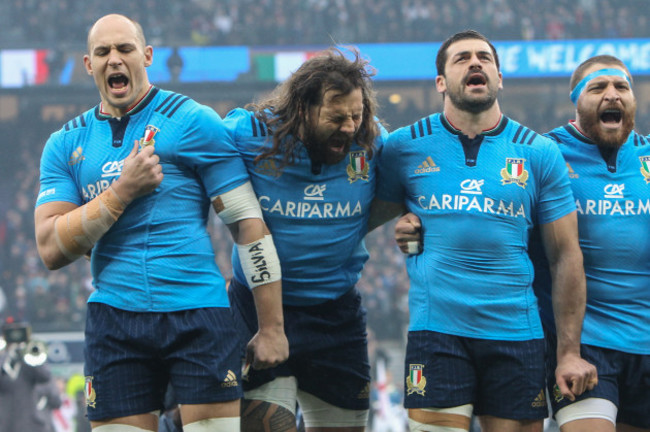 Sergio Parisse, Martin Castrogiovanni, Andrea Masi and Matias Aguero