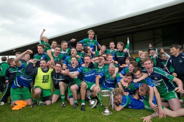 St Patrick's players celebrate winning the Louth Senior Football Championship Final