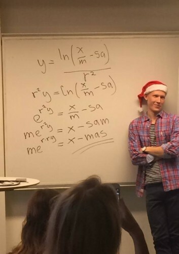 This math teacher solves for 'X'-mas