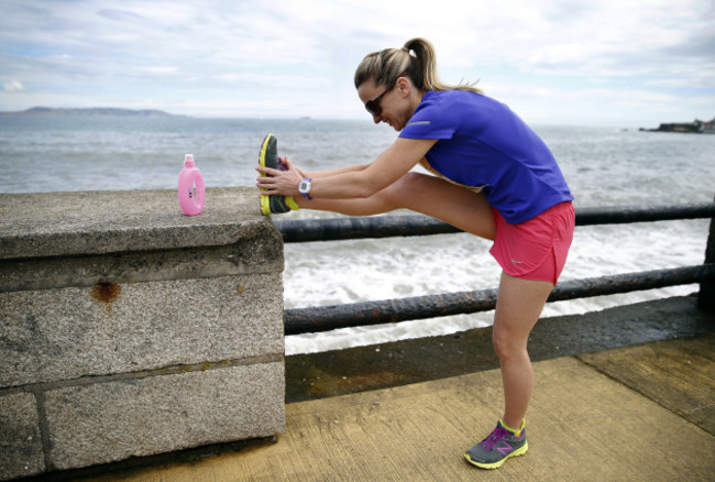 A competitor pictured today before running in the Irish leg of the Wings for Life World Run