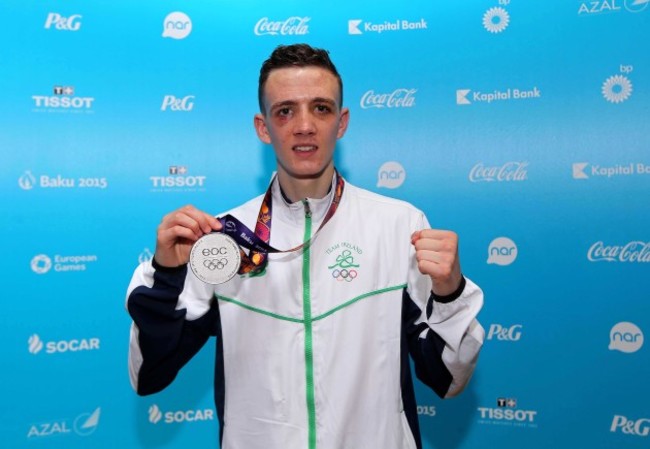 Brendan Irvine with his silver medal