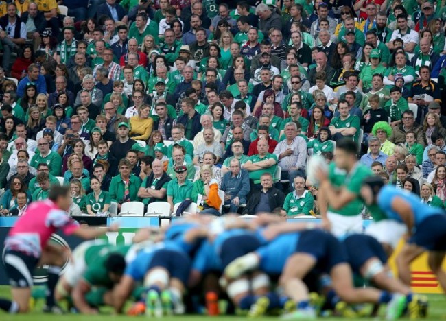 Ireland fans watch the game