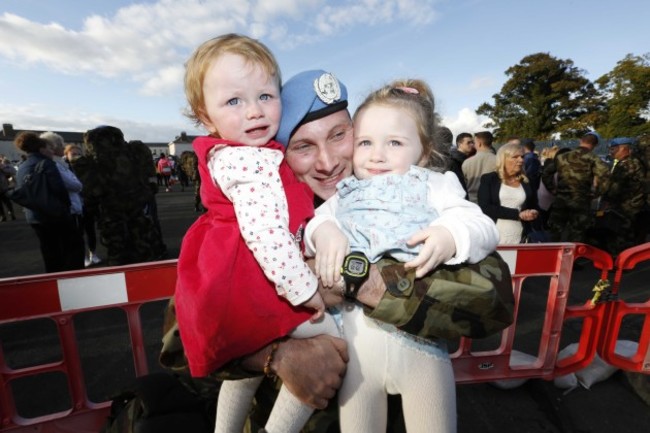 07/10/2015. Irish Troops Return Home. Pictured is