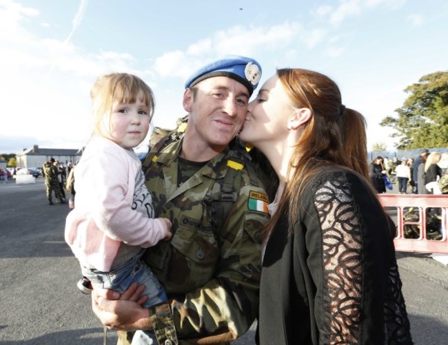 07/10/2015. Irish Troops Return Home. Pictured is