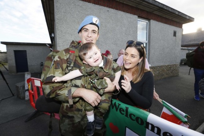 07/10/2015. Irish Troops Return Home. Pictured is