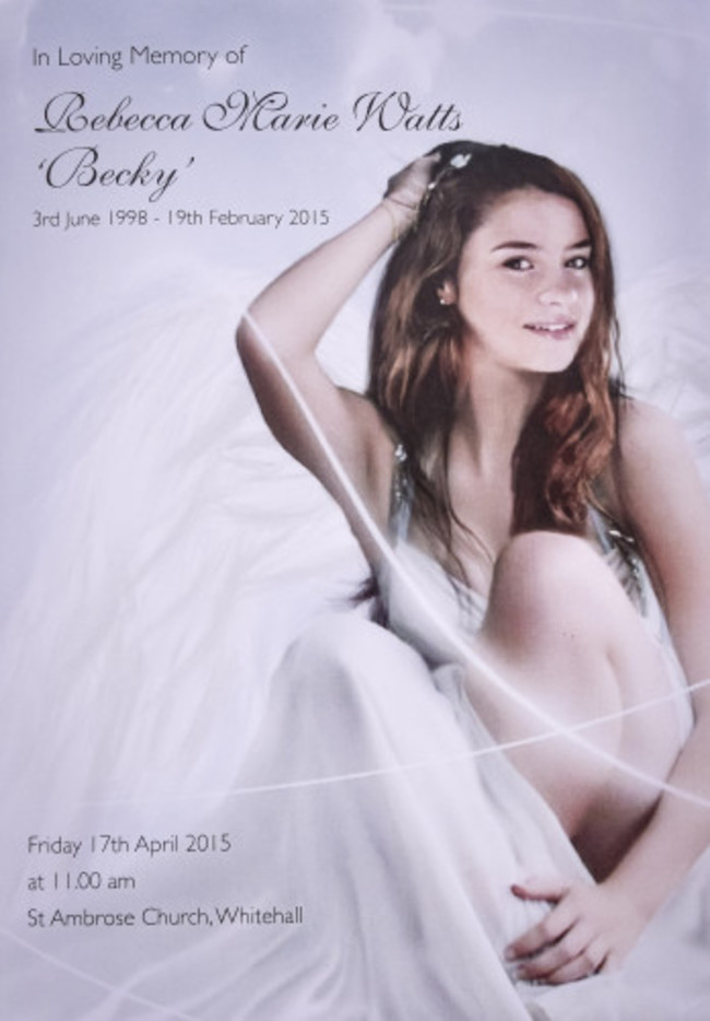 Becky Watts funeral