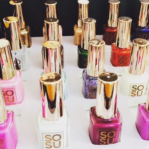 A close up of the polishes being used at the SOSU roadshow today with @revolve_pr who are visiting @vip.magazine and @stellarmagazine today