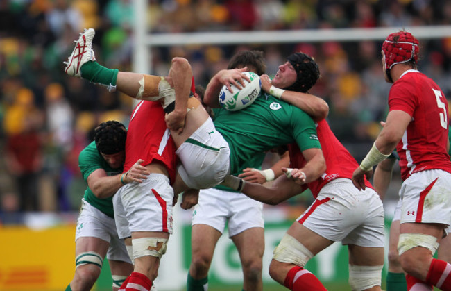 Stephen Ferris gets upended