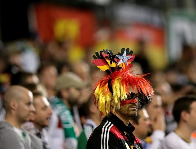 A Germany fan looks on