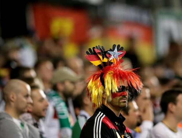 A Germany fan looks on