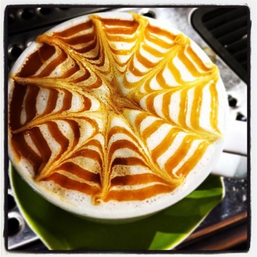 Swirls of deliciousness #coffee #macchiato #caramel #fancycoffee #espresso #greenjuicecafe @greenjuicecafe