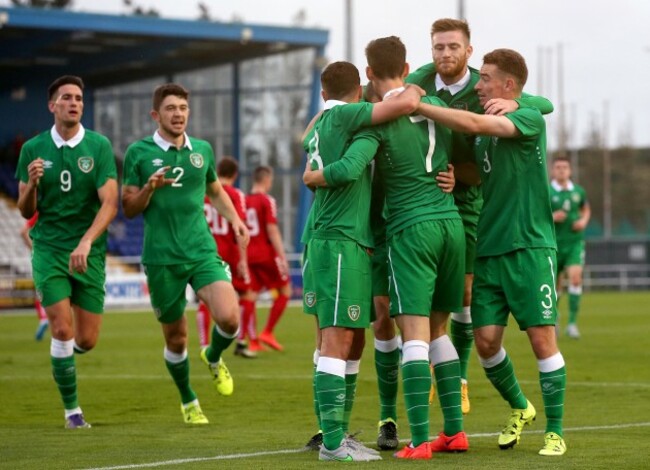 Callum O'Dowda celebrates scoring with his teammates