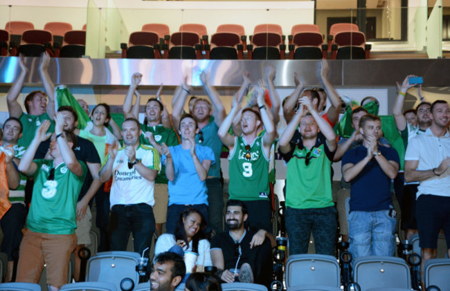 Ireland fans celebrate Michael Conlan's victory