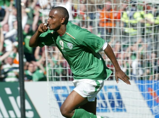 Clinton Morrison celebrates scoring