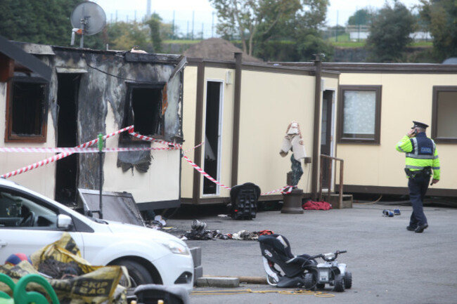 10/10/2015. Fire - Halting Site. Pictured the scen