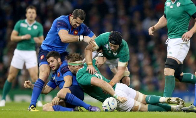 Brice Dulin and Scott Spedding with Sean O'Brien and Jamie Heaslip