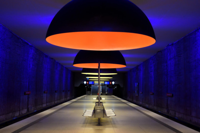 Westfriedhof U-Bahn platform in Munich, Germany