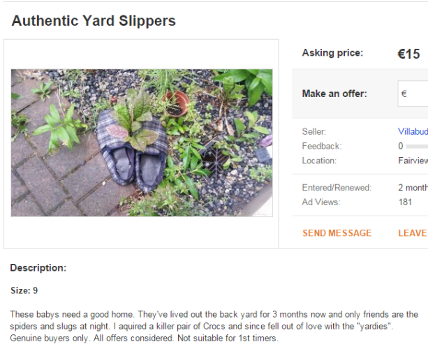 authentic yard slippers