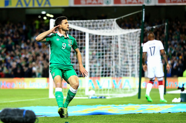 Shane Long celebrates scoring his sides first goal