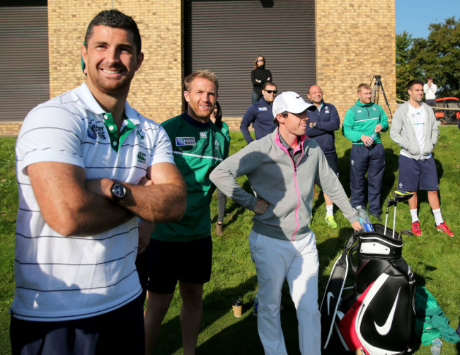 Rory McIlroy shows some Irish players a few tips