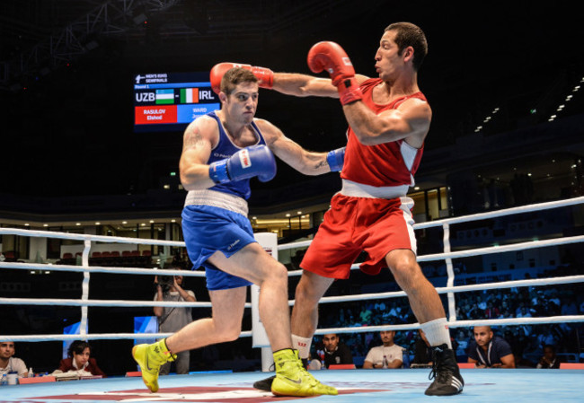 Joseph Ward in action against Elshod Rasulov