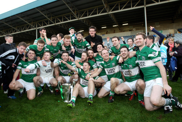 Portlaoise team celebrate with the trophy