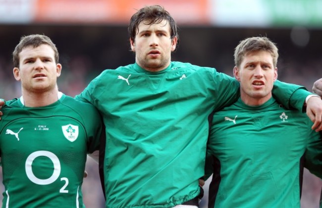 Gordon D'Arcy, Kevin McLaughlin and Ronan O'Gara