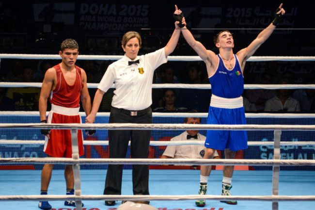 Michael Conlan is declared the winner