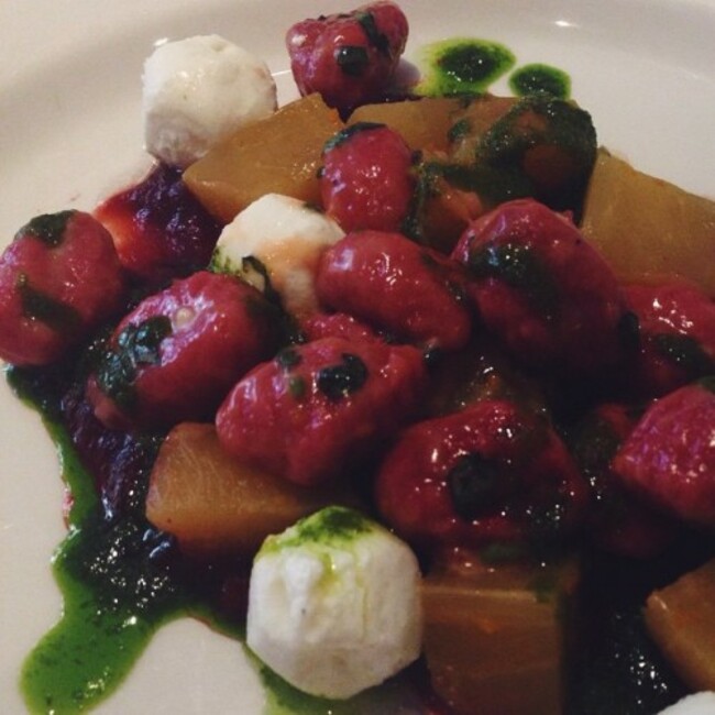 Beetroot gnocchi.