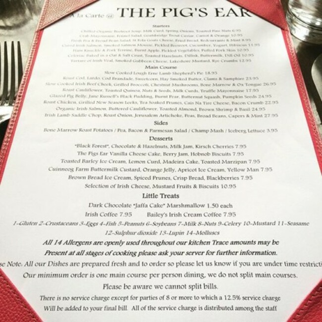 #menu #thepigsear #nassaustreet #dublin #dublinfood #lovedublin #lovindublin #uncoverdublin #discoverdublin #whatsarahate