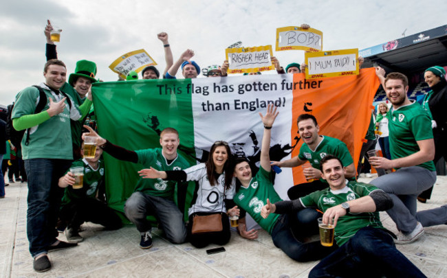Irish fans before the game