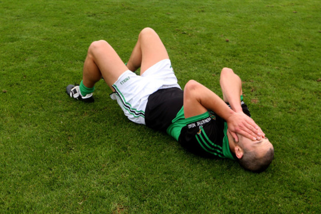 Brian O'Regan dejected at the final whistle